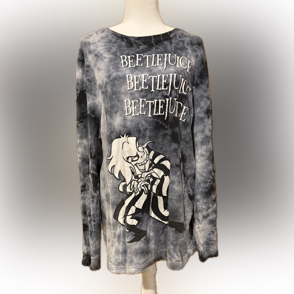 Beetlejuice Animated Tie-Dye Long sleeve top-Adult Size Large